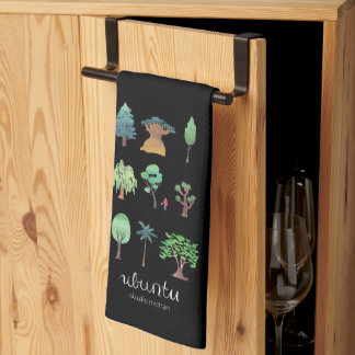 Ubuntu Tree Kitchen Towel (Black)