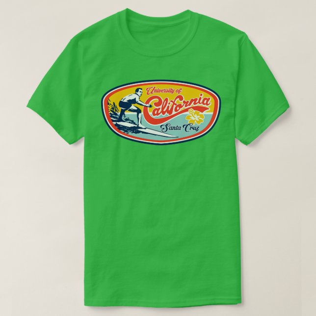 UC UCSC Classic Surfer Design T-Shirt (Design Front)