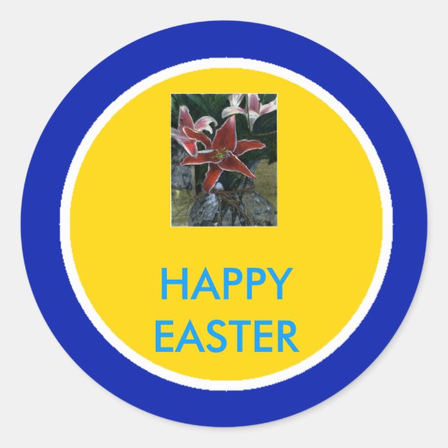!UCreate Happy Easter Classic Round Sticker (Front)