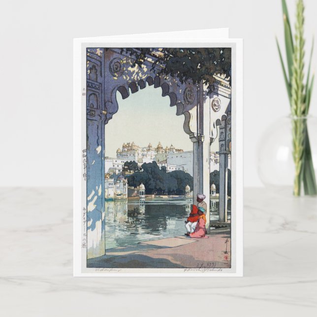 Udaipur Castle, India, Hiroshi Yoshida Card (Front)