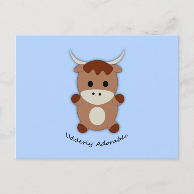 Udderly Adorable Cow Postcard (Front)