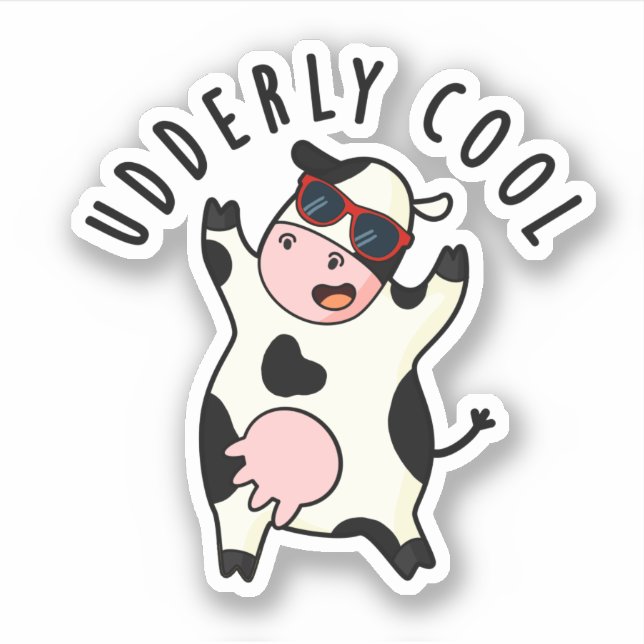 Udderly Cool Funny Cow Pun  (Front)