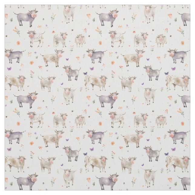 Udderly Delightful: Whimsy Cow Fabric (Swatch)