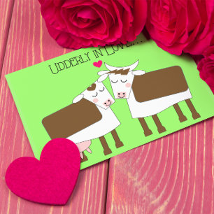 Udderly in Love Cows Valentine Post Card