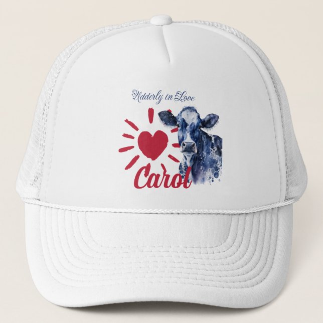 Udderly in Love Customisable Trucker Hat (Front)