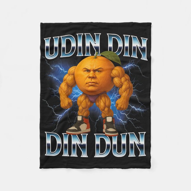 Udin Din Din Dun Funny Italian Brainrot Meme Bodyb Fleece Blanket (Front)
