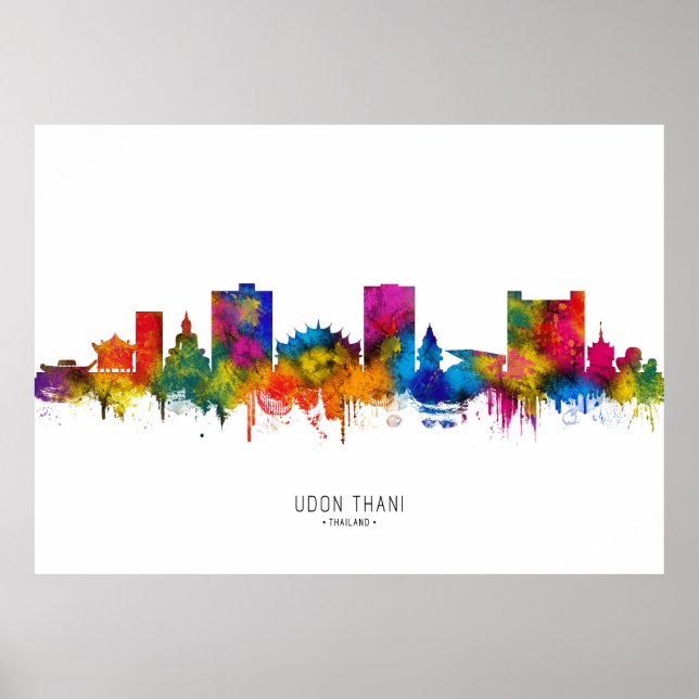 Udon Thani Thailand Skyline Poster (Front)