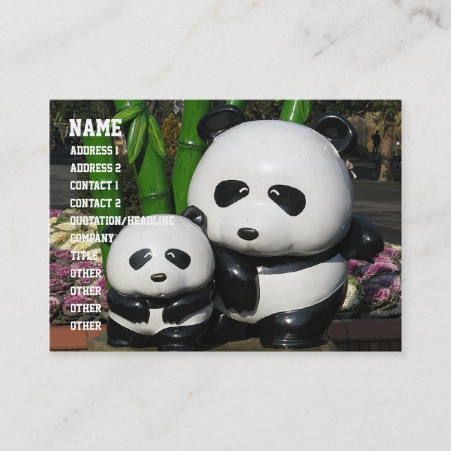 Ueno Zoo Panda Sign Business Card (Front)