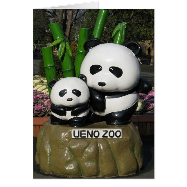 Ueno Zoo Panda Sign Greeting Card (Front)