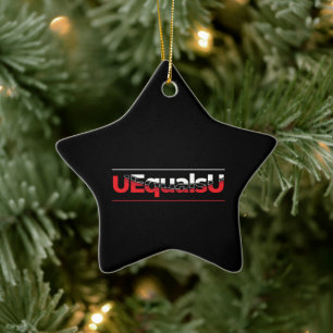 UEqualsU HIV Undetectable Typography Art Ceramic Tree Decoration