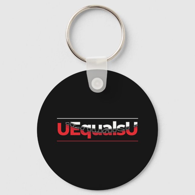 UEqualsU HIV Undetectable Typography Art Key Ring (Front)