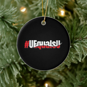 UEqualsU HIV Undetectable Untransmittable Art Ceramic Tree Decoration