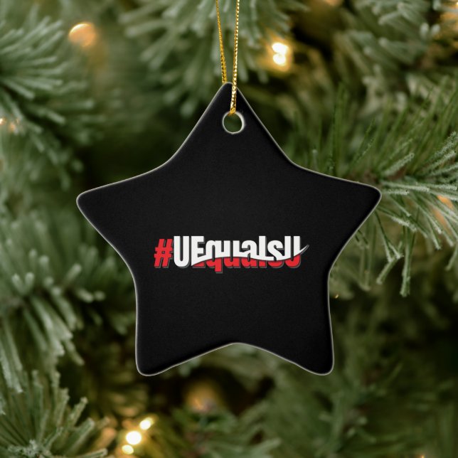 UEqualsU HIV Undetectable Untransmittable Art Ceramic Tree Decoration (Tree)