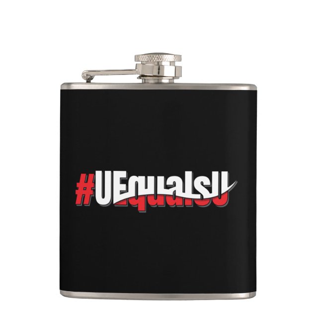 UEqualsU HIV Undetectable Untransmittable Art Hip Flask (Front)