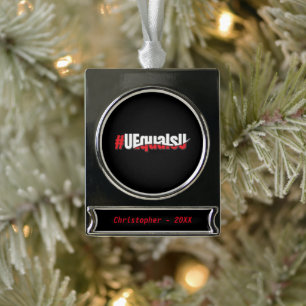 UEqualsU HIV Undetectable Untransmittable Art Silver Plated Banner Ornament