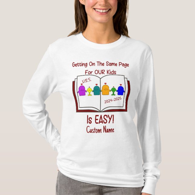 UES StaffShirt Womens Basic LongSleeveT CustomName T-Shirt (Front)