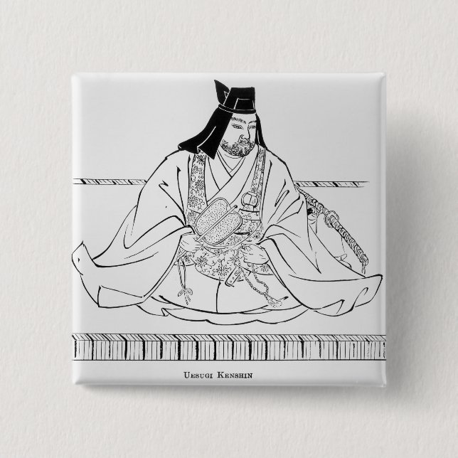 Uesugi Kenshin 15 Cm Square Badge (Front)