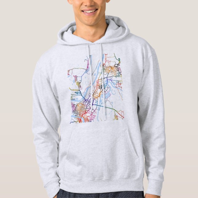 Ufa Russia City Map Hoodie (Front)