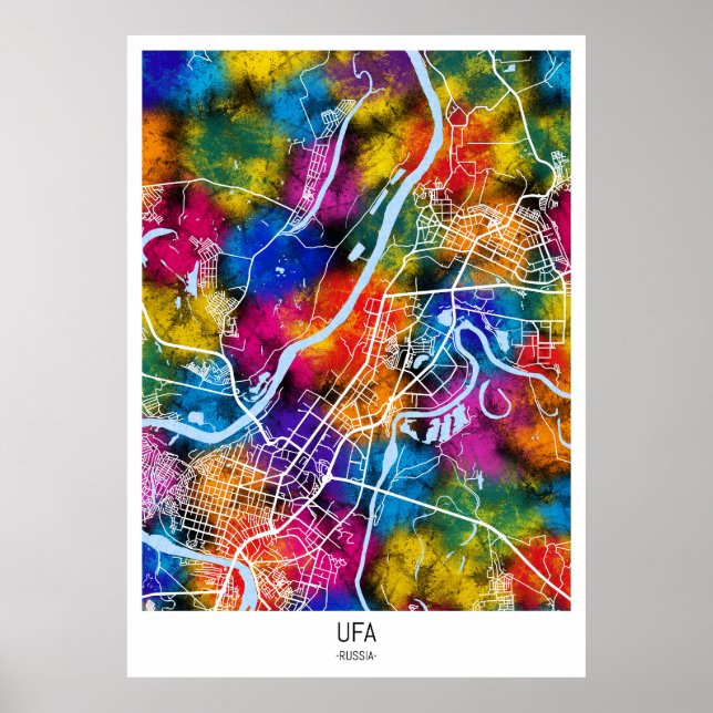 Ufa Russia City Map Poster (Front)
