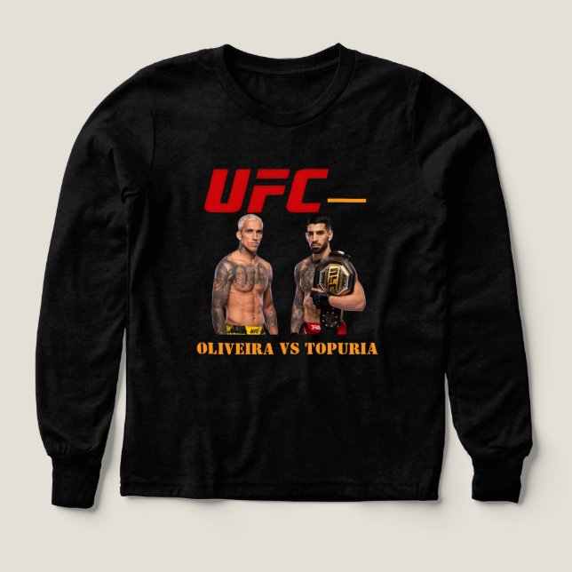 UFC, Oliveria vs Topuria Camiseta para gurreros (Design Front)