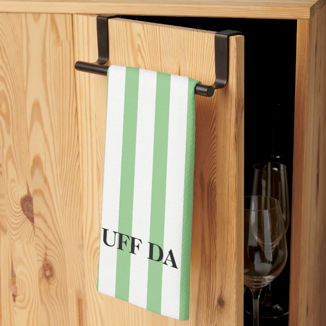Uff Da Light Green Kitchen Towels (Thirds Fold)