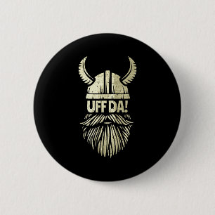 Uff Da Norwegian Quote Scandinavian Viking Helmet 6 Cm Round Badge
