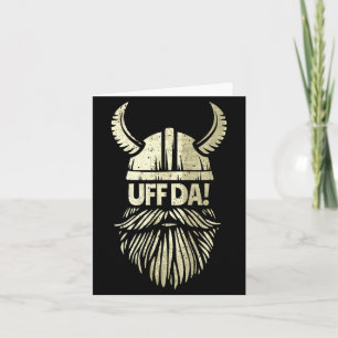 Uff Da Norwegian Quote Scandinavian Viking Helmet  Card