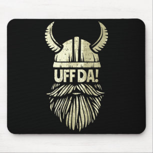 Uff Da Norwegian Quote Scandinavian Viking Helmet  Mouse Pad