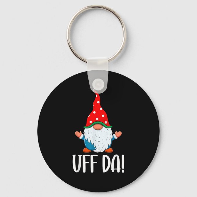 Uff Da Swediomte Gnome Christmas  Key Ring (Front)
