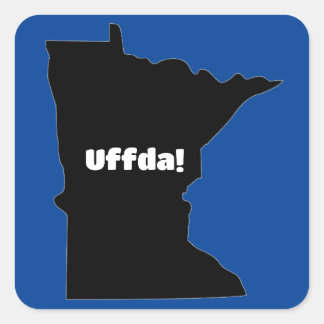Uffda Minnesota Silhouette –  Midwest Humour Square Sticker