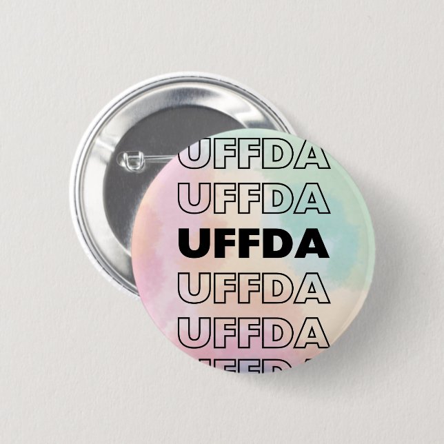 Uffda! Scandinavian/Norweigan  6 Cm Round Badge (Front & Back)