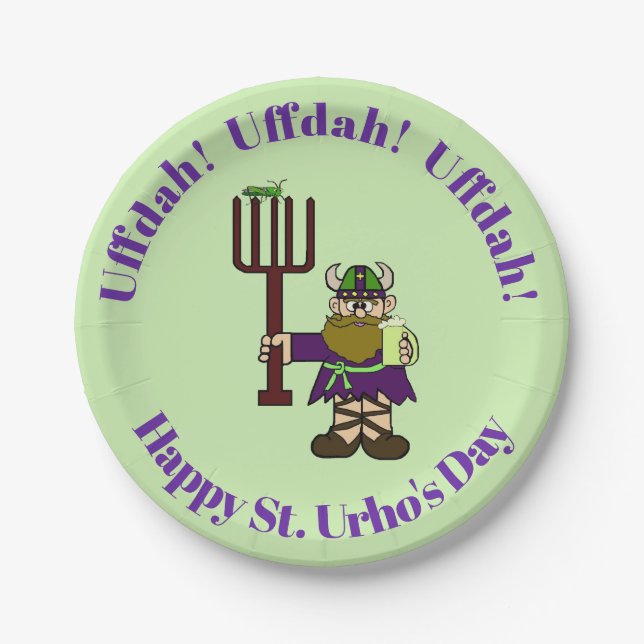 Uffdah! St. Urho's Day Paper Plates (Front)