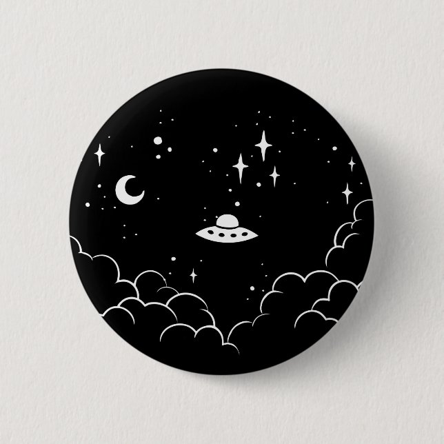 Ufo 6 Cm Round Badge (Front)