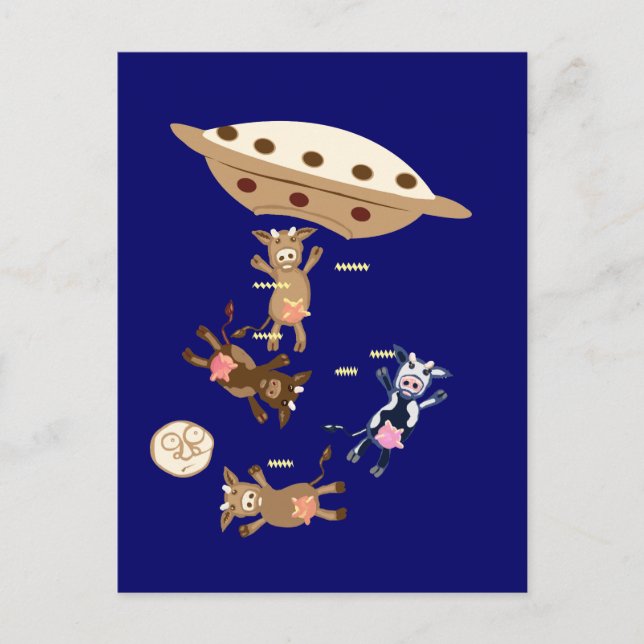 UFO abducting cows Postcard (Front)