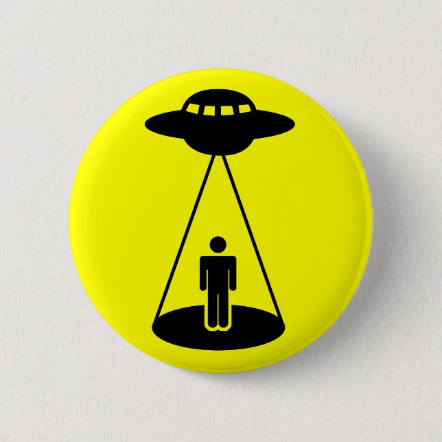 UFO Abduction 6 Cm Round Badge (Front)