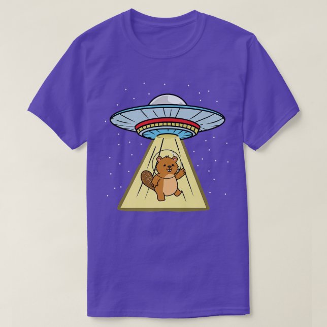 Ufo Abduction Beaver Astronaut  T-Shirt (Design Front)
