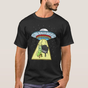 Ufo Abduction Grasshopper Piano Player T-Shirt