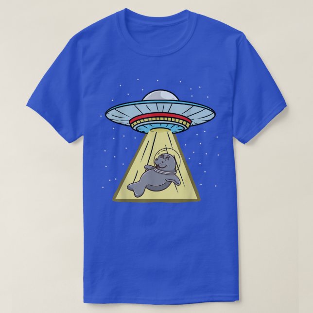 Ufo Abduction Manatee Astronaut T-Shirt (Design Front)