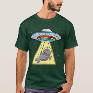 Ufo Abduction Manatee Astronaut T-Shirt