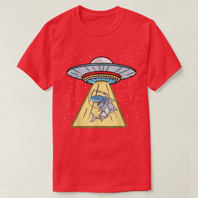 Ufo Abduction Shark Astronaut  T-Shirt (Design Front)