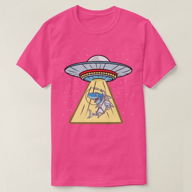 Ufo Abduction Shark Astronaut  T-Shirt (Design Front)