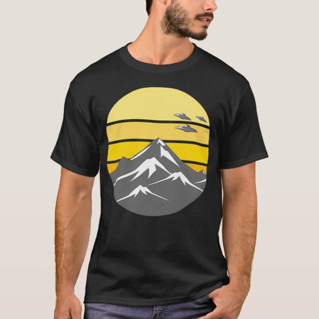 Ufo Above Moutains T-Shirt (Front)