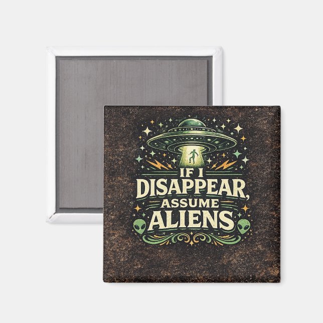 UFO Alien Abduction Humour Magnet (Front/Back)