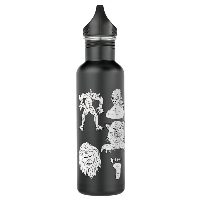 UFO, Alien, Bigfoot, Mothman, Dogman, Cryptids  710 Ml Water Bottle (Left)
