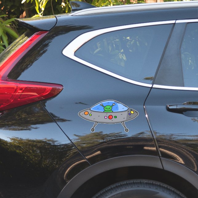 UFO ALIEN DIE CUT CAR DECAL STICKER (Car Side)