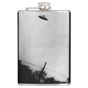 UFO Alien Extraterrestrial Spacecraft Top Secret Hip Flask