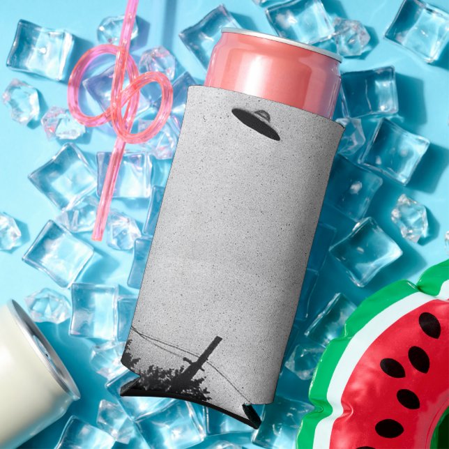 UFO Alien Extraterrestrial Spacecraft Top Secret Seltzer Can Cooler (In Situ Summer)