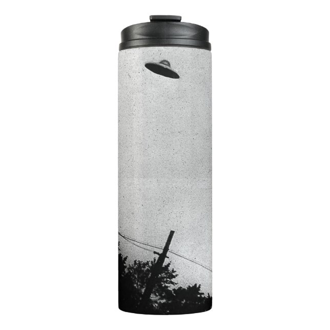 UFO Alien Extraterrestrial Spacecraft Top Secret Thermal Tumbler (Front)