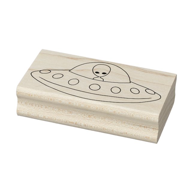UFO Alien Flying Saucer Rubber Stamp (Stamp)