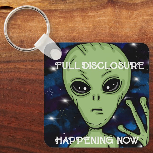 UFO Alien Full Disclosure  Key Ring (Front)